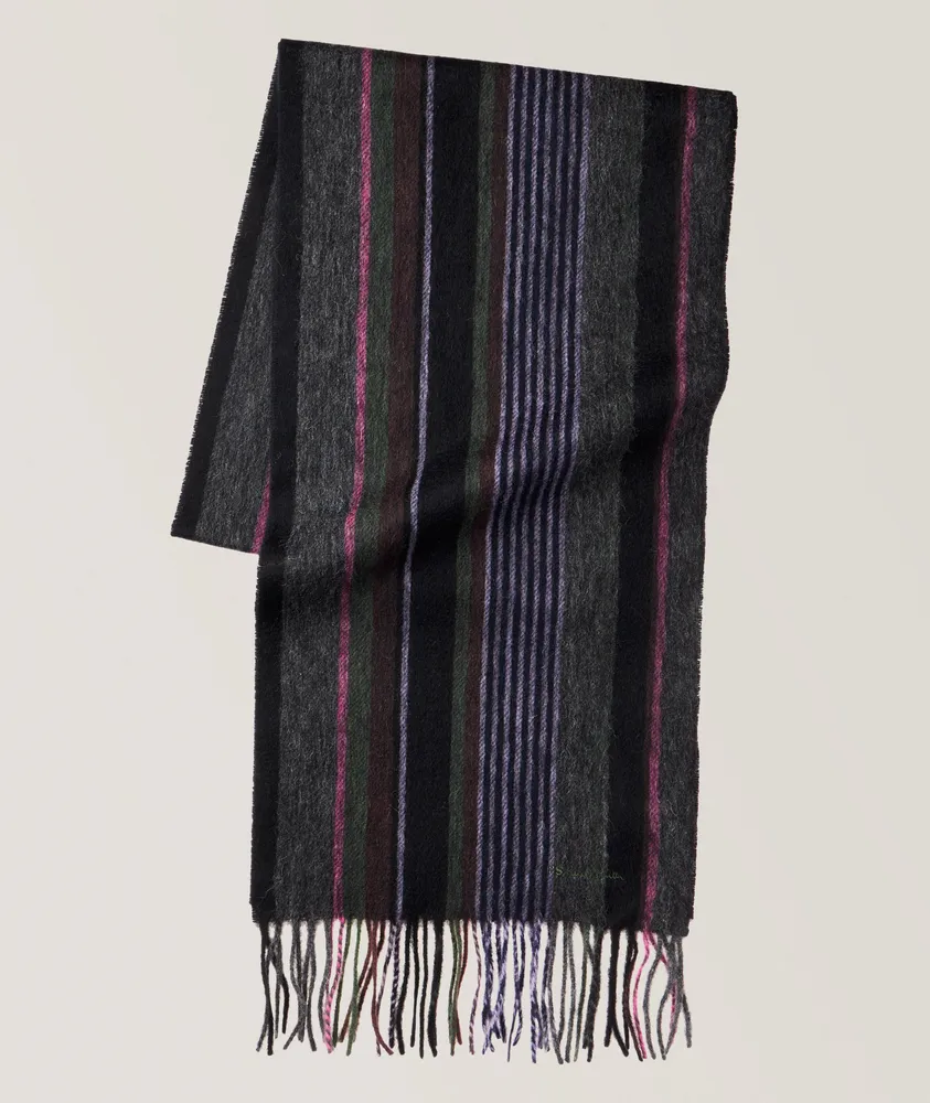 Multi-Striped Wool Scarf