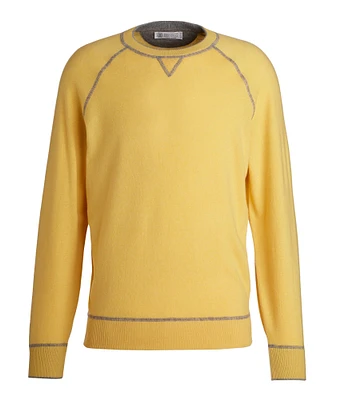 Cashmere Contrast Stitch Raglan Sweater