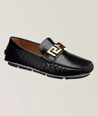 Crocodile Pattern Leather Loafers