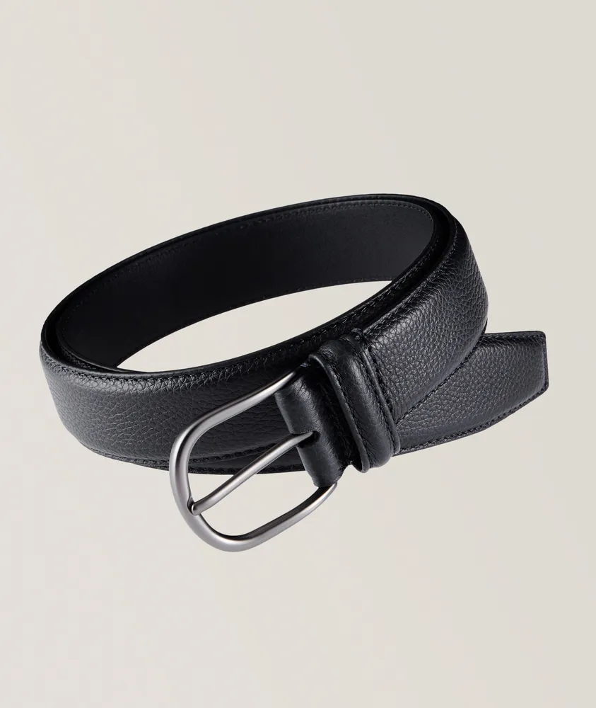 Grained Leather Business Belt