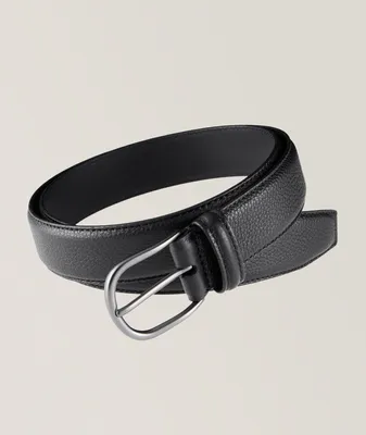 Grained Leather Business Belt
