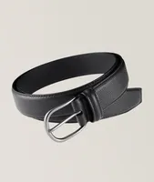 Grained Leather Dress Belt