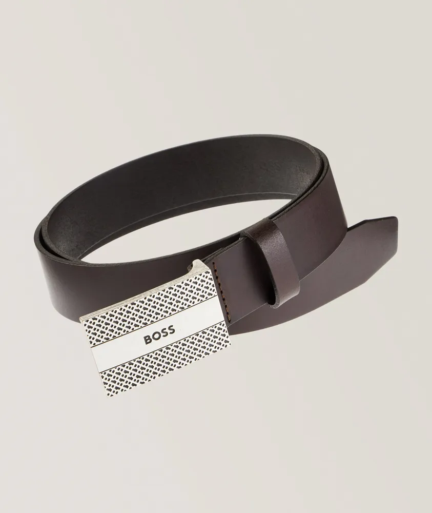 monogram-plaque buckled belt