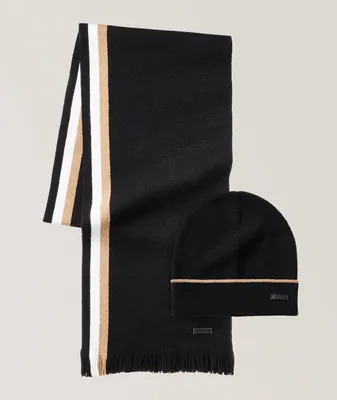 Iconic Stripe Metaverse Scarf & Beanie Wool-Blend Gift Set