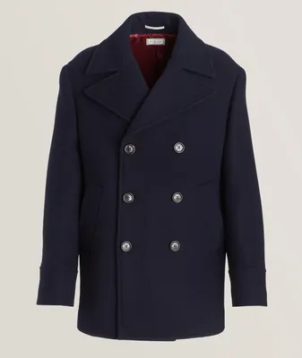 Wool-Cashmere Double Breasted Pea Coat
