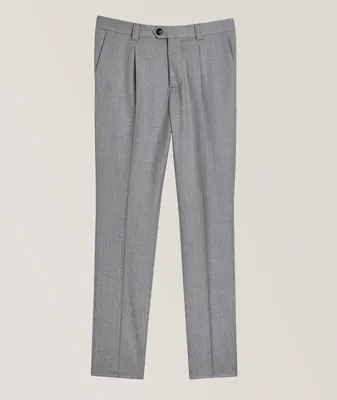 Flannel Wool Leisure Fit Trousers