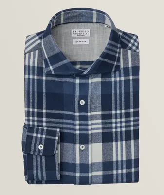 Easy-Fit Plaid Flannel Cotton Shirt