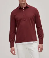 Long-Sleeve Cotton Piqué Polo
