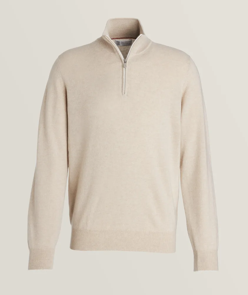 Quarter-Zip Cashmere Sweater