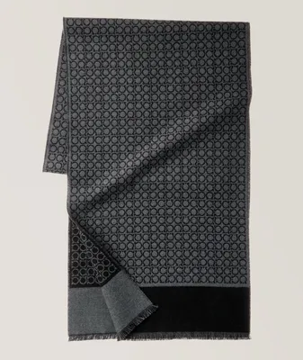 Reversible Mini Gancio Pattern Wool Scarf