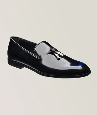 Flow Dual Tone Polished Leather Tassel Loafers