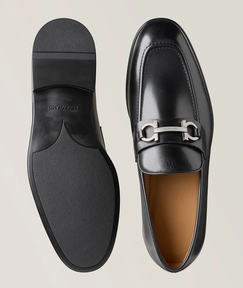 Foster Double Gancini Bit Leather Loafers