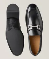 Foster Double Gancini Bit Leather Loafers