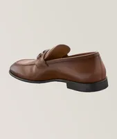 Foster Gancini Bit Burnished Leather Loafers