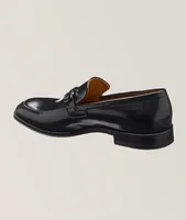 Finley Double Gancini Bit Polished Leather Loafers