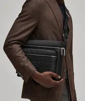 City Embossed Calfskin Leather Messenger Bag