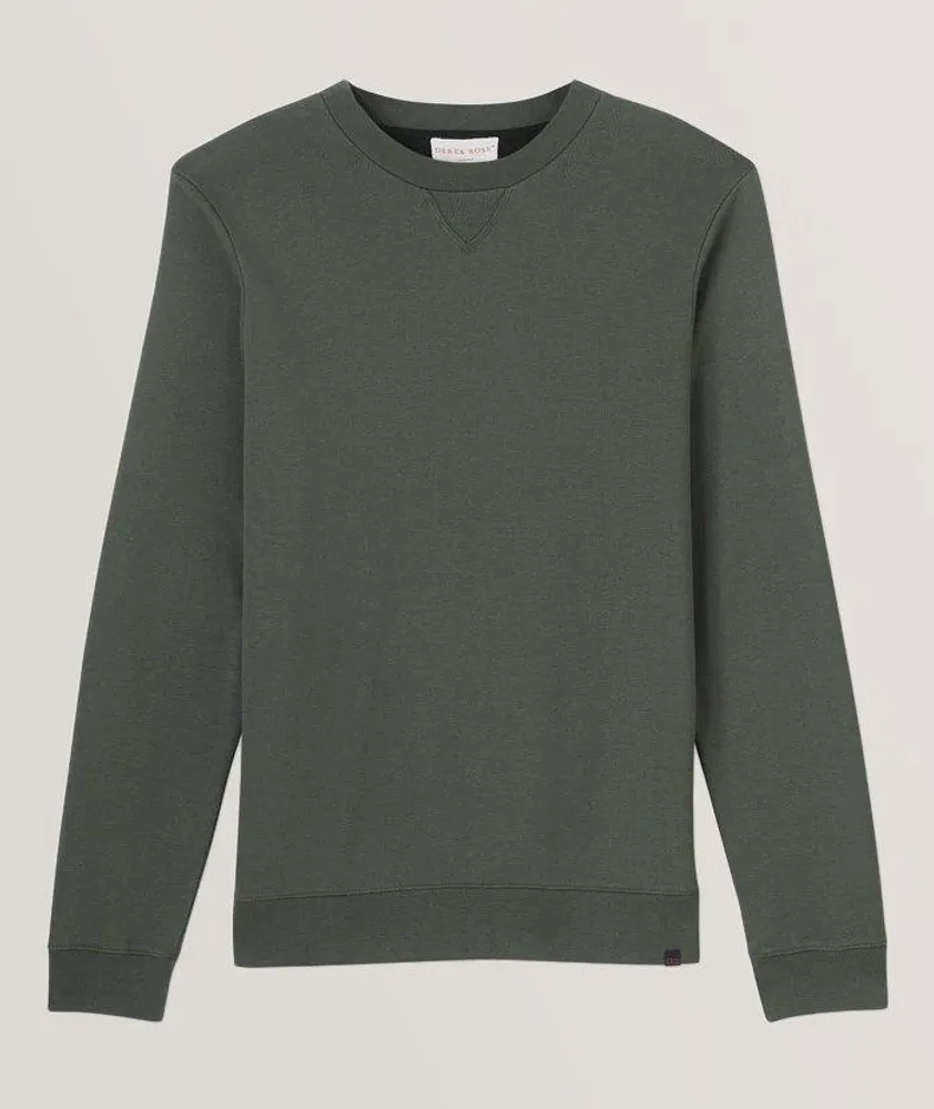 Quinn Stretch-Jersey Cotton Crewneck Sweater