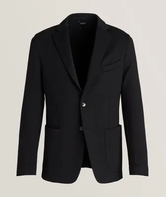 Geometric Textured Stretch-Blend Sport Jacket