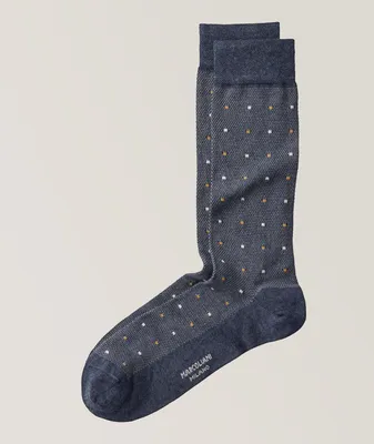 Contemporary Dots Pima Cotton-Blend Dress Socks