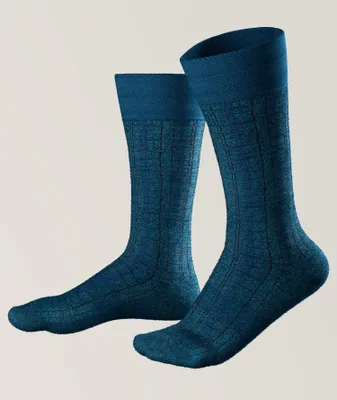 Tartan Pattern Pima Cotton-Blend Casual Sneaker Socks