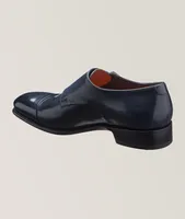Burnished Leather Double Monk-Strap Shoes