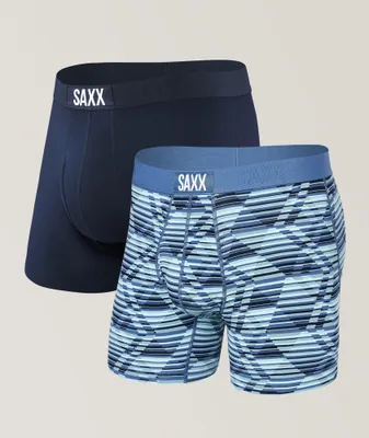 Two-Pack Ultra Solid & Striped Boxer Briefs