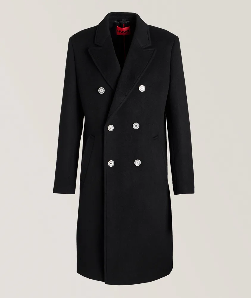 Double-Breasted Wool-Blend Overcoat