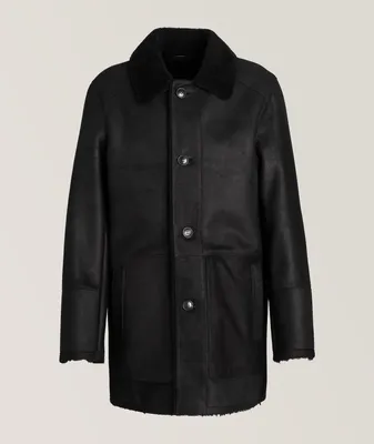 Phillip Shearling Lined Genuine Leather Coat