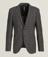 Slim-Fit Checked Stretch-Wool Sport Jacket