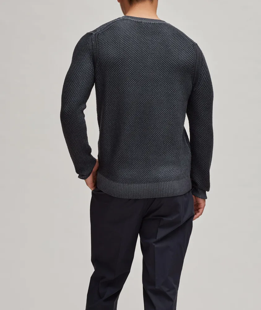 Diamond Weave Merino Wool Sweater