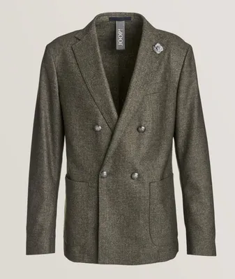 Slim Fit Double Breasted Stretch-Wool Sport Jacket