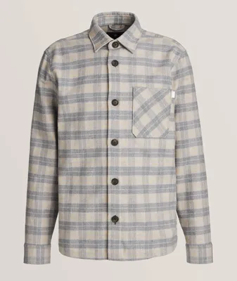 Checked Pattern Wool-Blend Overshirt