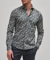 Slim Fit Floral Pattern Stretch-Cotton Sport Shirt