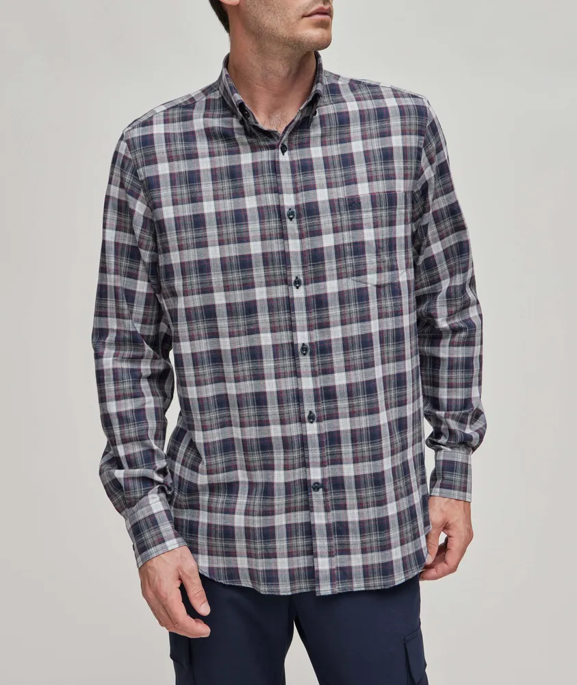 J-Fit Checkered Pattern Cotton Sport Shirt