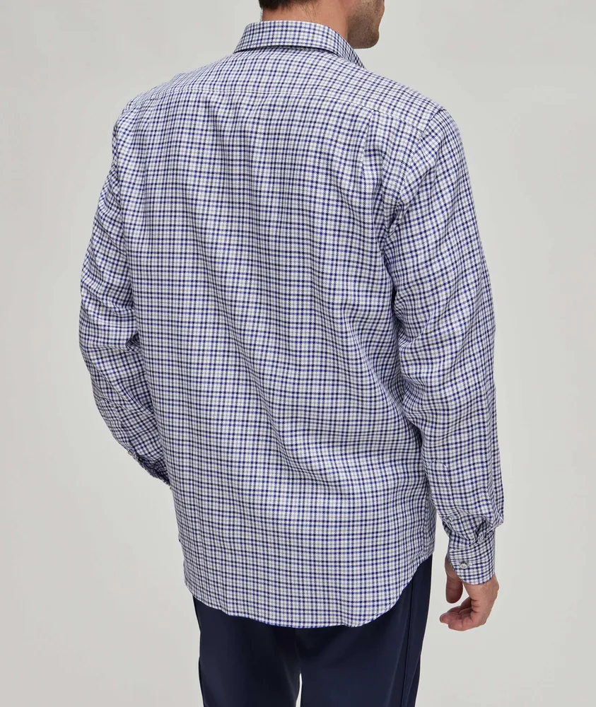 J-Fit Miniature Checkered Pattern Cotton Sport Shirt