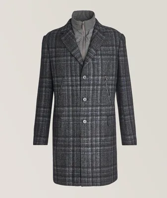 Brera Twill Wool-Blend Overcoat With Removeable Bib