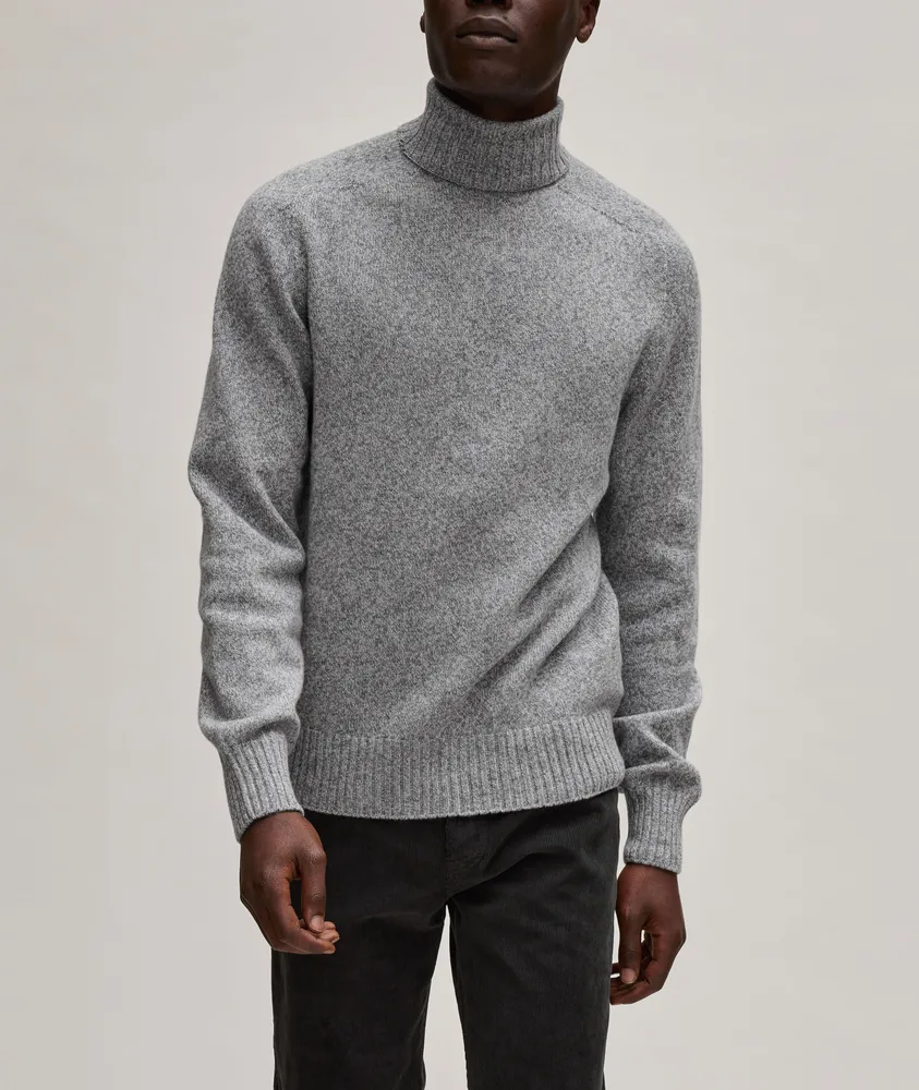 Mélange Merino Wool Cashmere Turtleneck