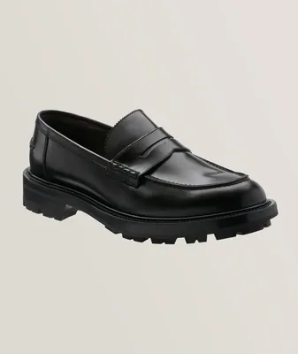 Polished Leather Penny Loafers
