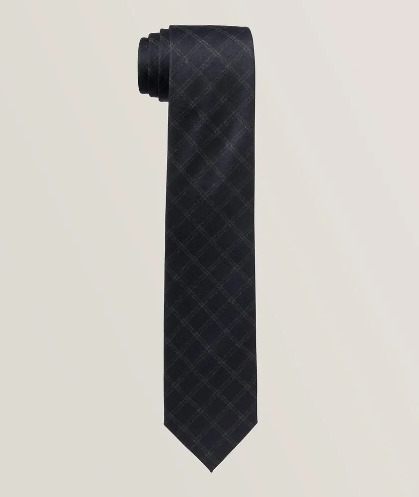 Checkered Wool-Cashmere Tie