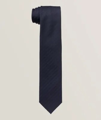 Tonal Striped Wool Tie