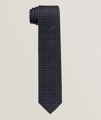 Pin Dot Silk-Cotton Tie