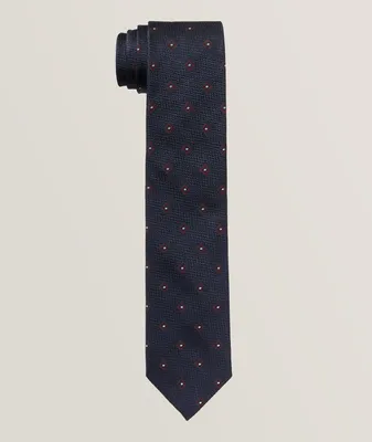 Birdseye Neat Pattern Silk-Cotton Tie