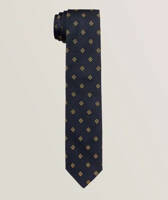 Geometric Silk-Cotton Tie