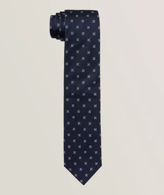 Floral Silk-Cotton Tie