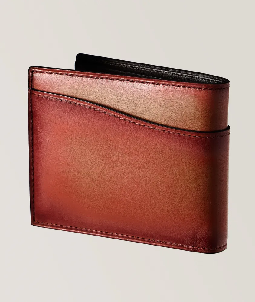 Makore Slim Scritto Leather Bifold Wallet