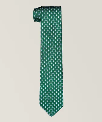 Dog Pattern Silk Tie