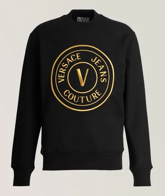 Embroidered Logo Cotton Crewneck Sweater