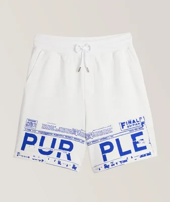 Printed Graphic Text Cotton Sweat Shorts