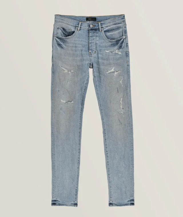 P001 Distressed Western Skinny Jeans