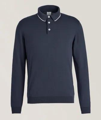 Long-Sleeve Sea Island Cotton Knit Polo